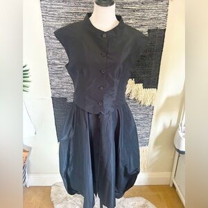 Lilith black short sleeve button down dress size 36/XS